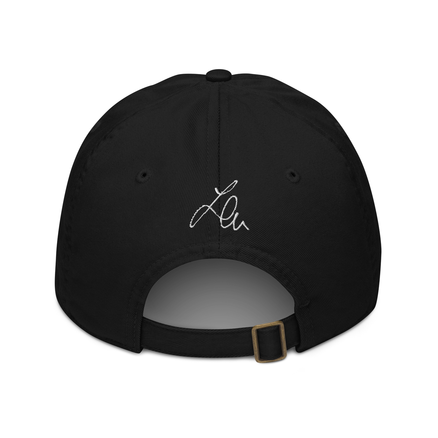 organic dad hat personalised with calligraphic initials