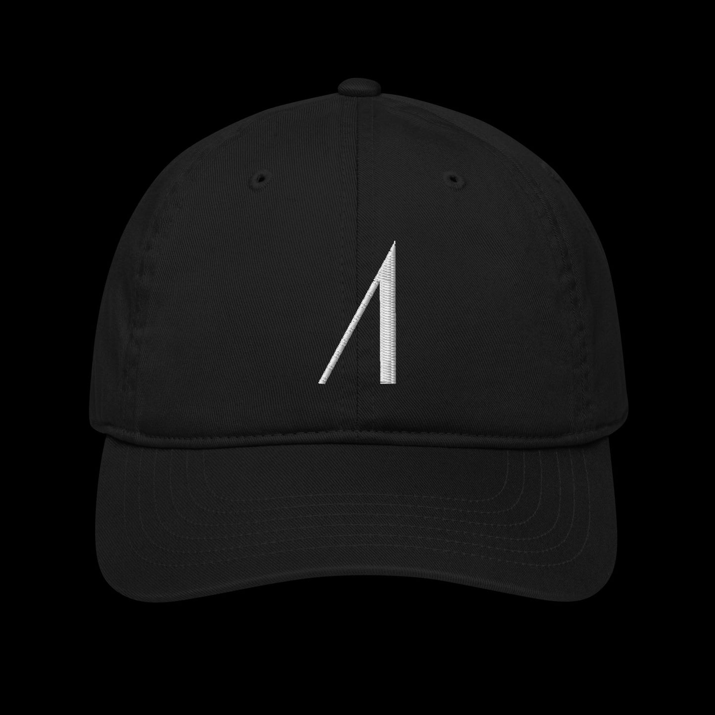 organic baseball hat personalised with embroidery of the chosen first letter as a special gift idea