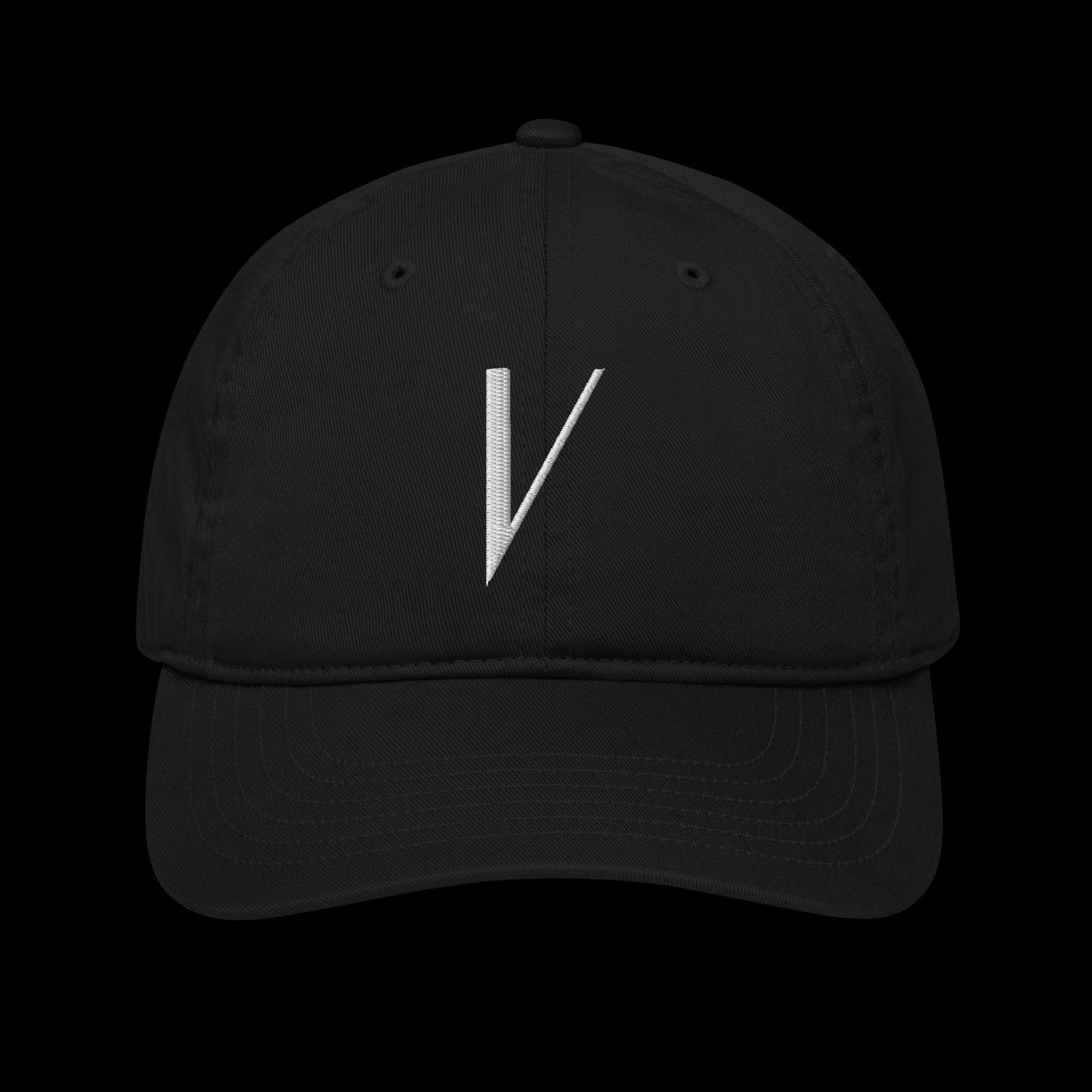 organic baseball hat personalised with embroidery of the chosen first letter as a special gift idea