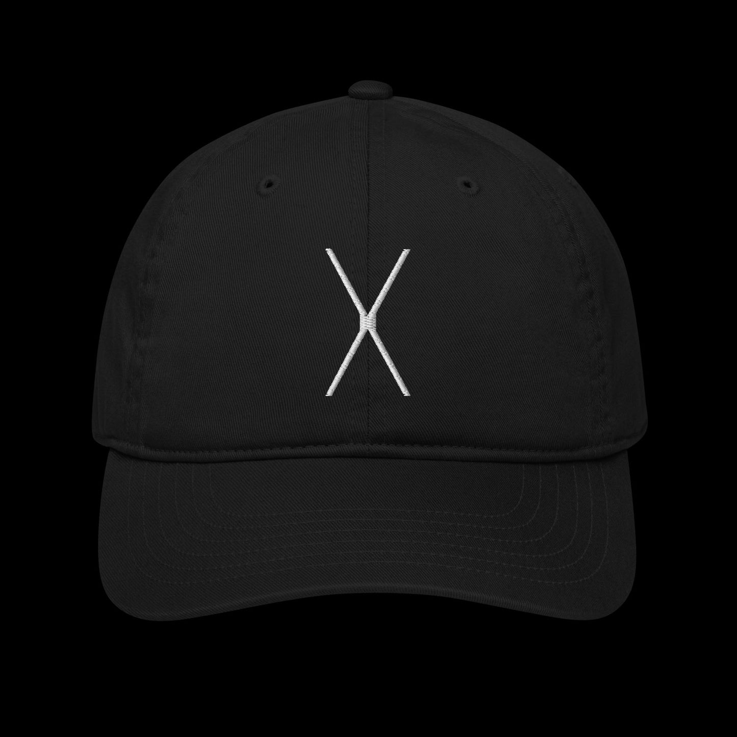 organic baseball hat personalised with embroidery of the chosen first letter as a special gift idea