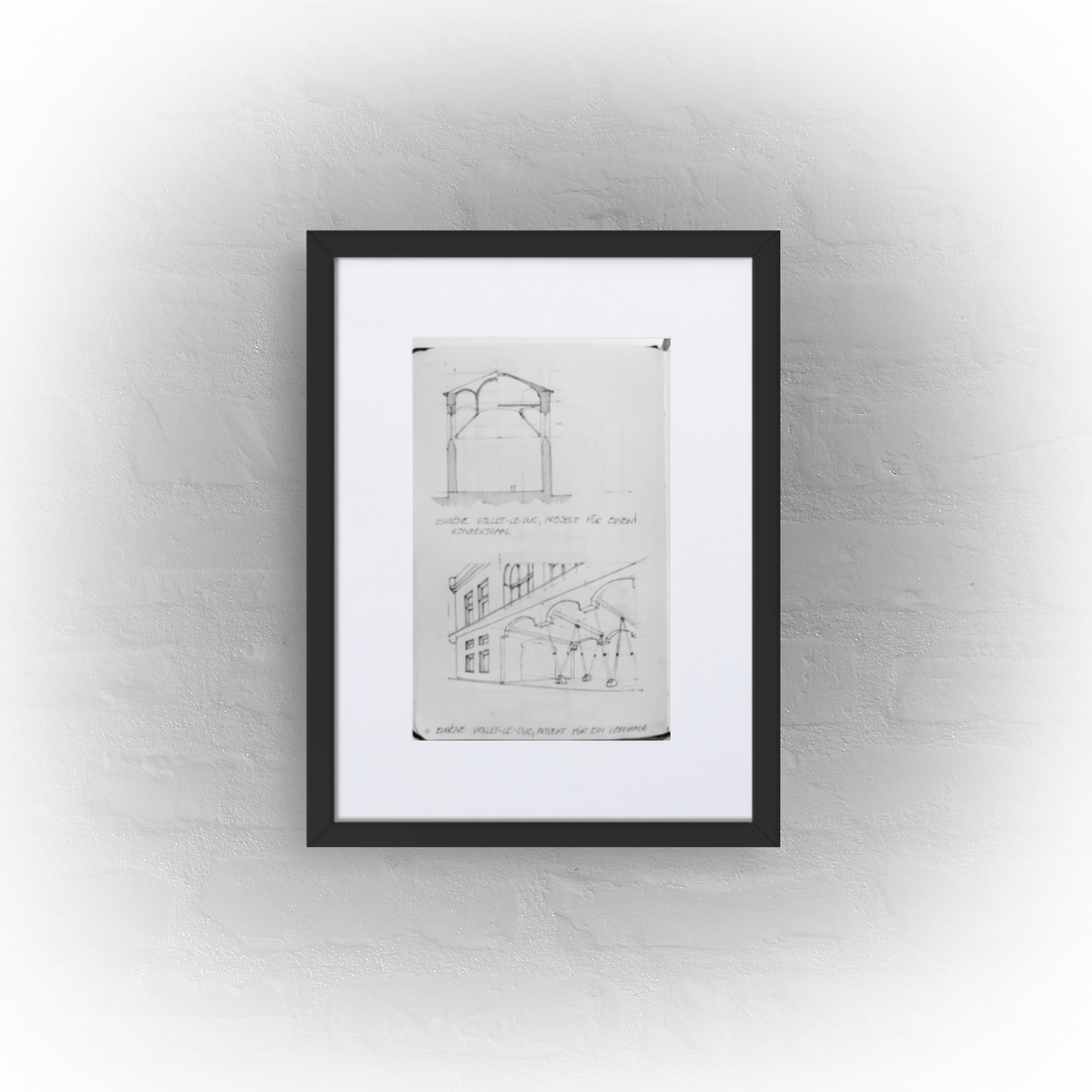 architecture sketchbook page 18 - matte paper black framed poster 30x40cm with mat