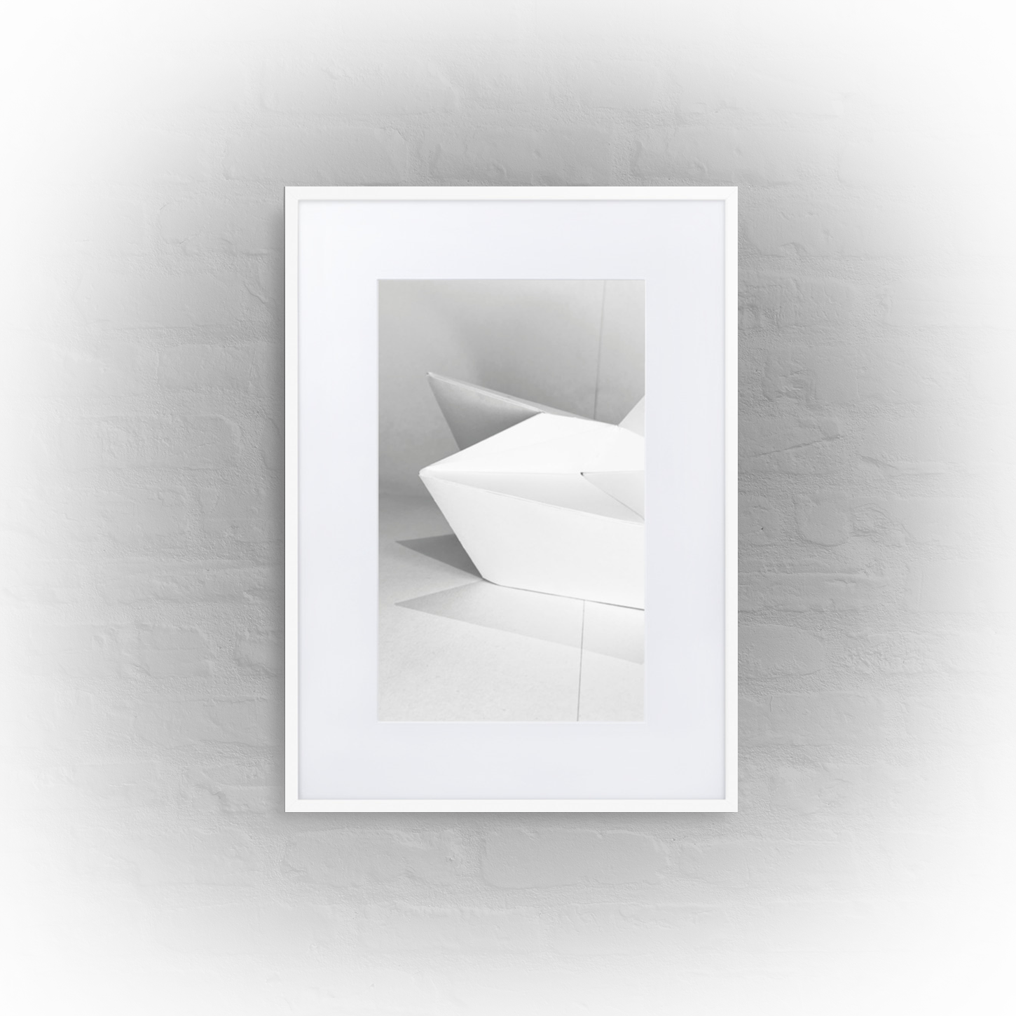 light and shadows '01 - matte paper white framed poster 50x70cm with mat