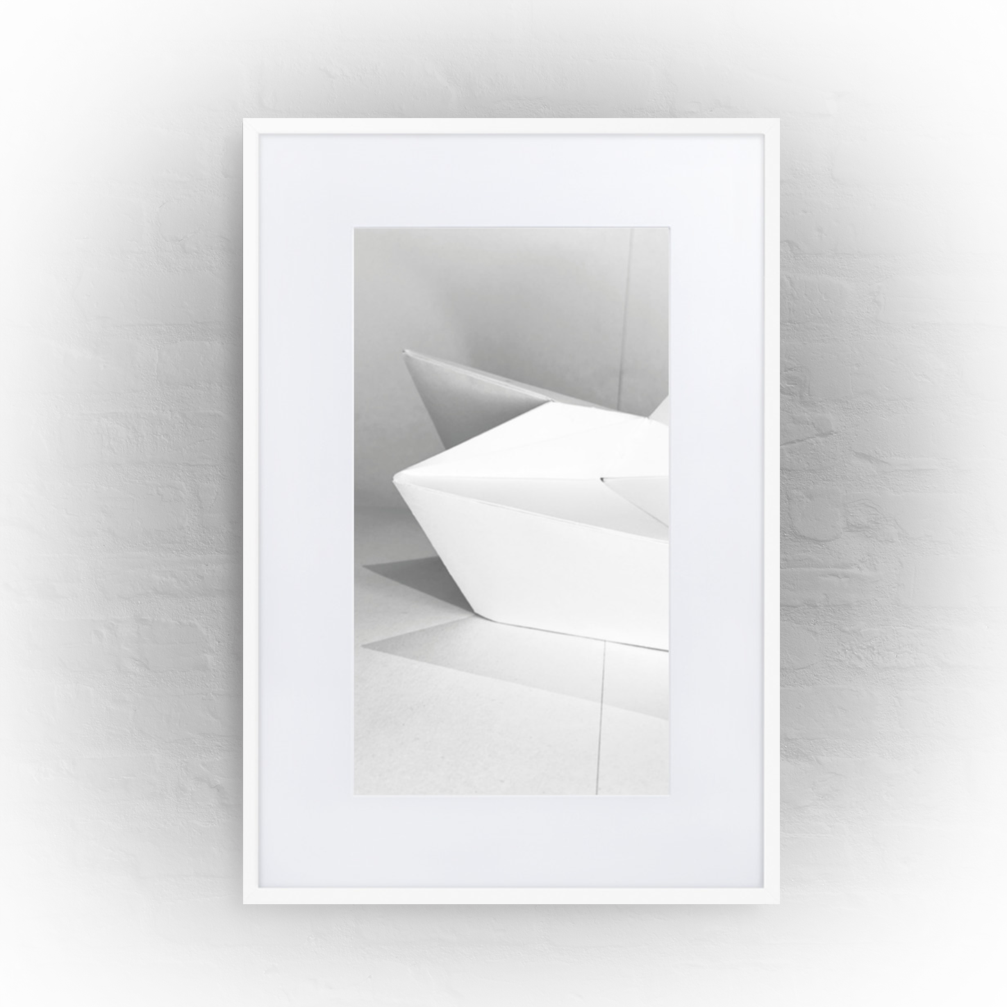 light and shadows '01 - matte paper white framed poster 61x91cm with mat