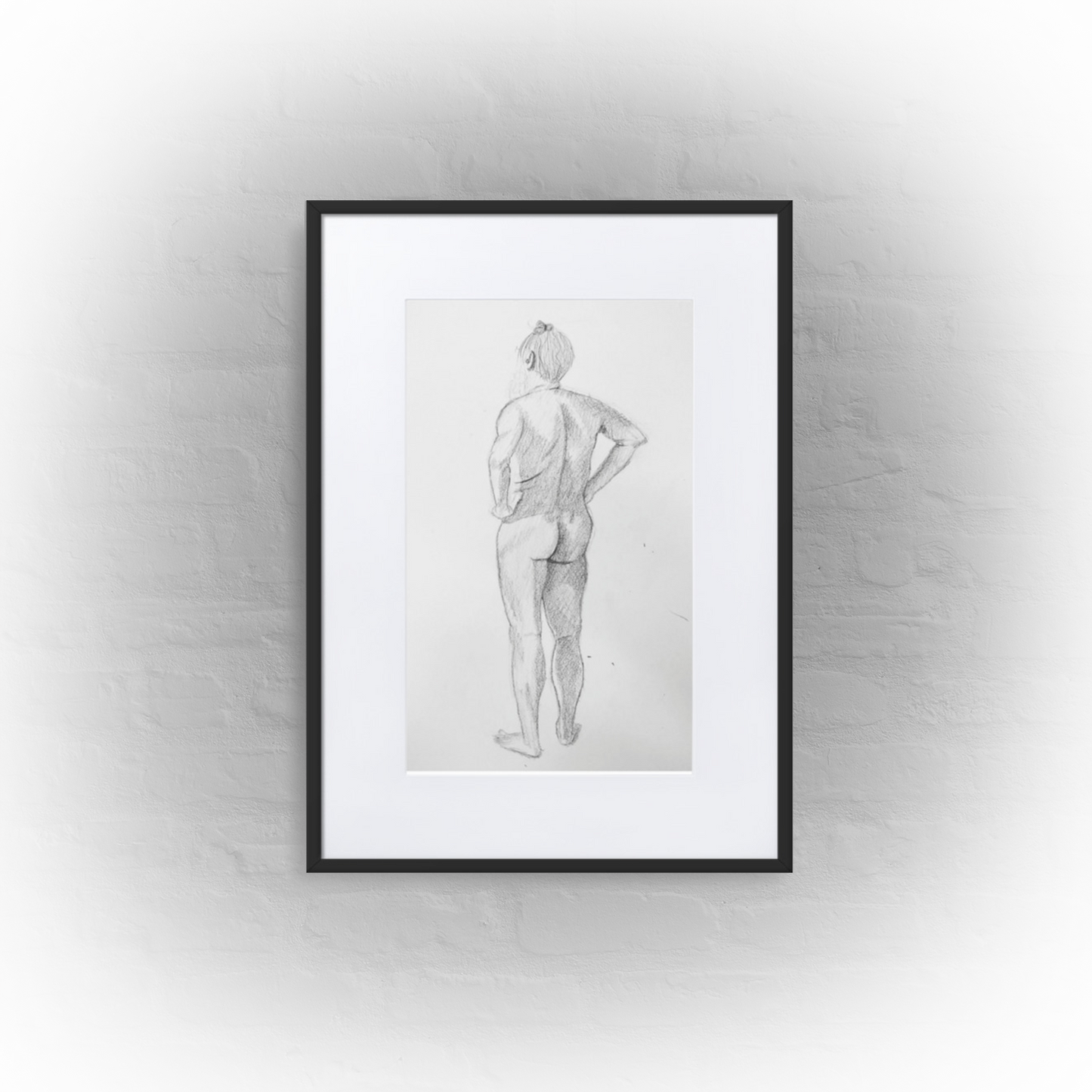 standing man '01 - matte paper black framed poster 50x70cm with mat